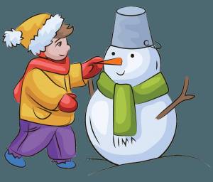 Раскраска дети лепят снеговика #35 #56432