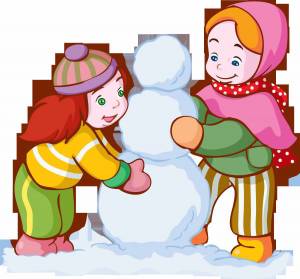 Раскраска дети лепят снеговика #36 #56433