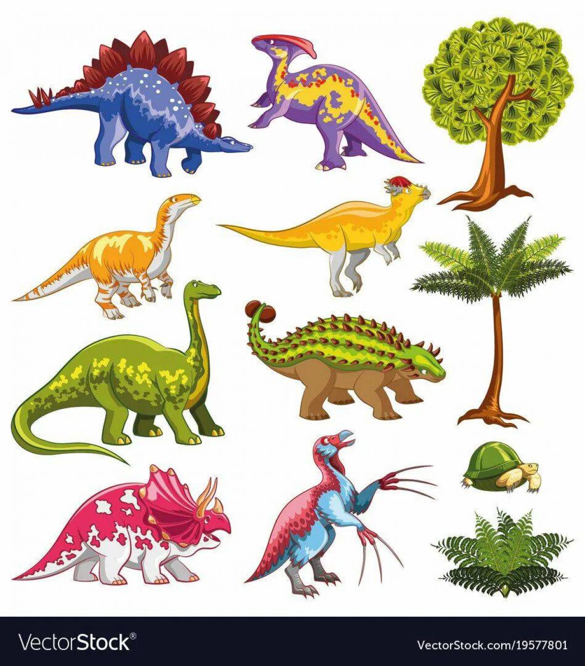 Динозавры для детей для печати #2