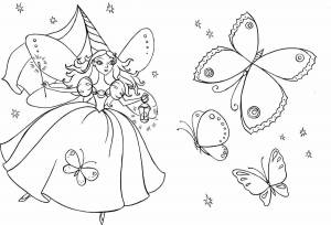 Раскраска для девочек бабочки #16 #61891