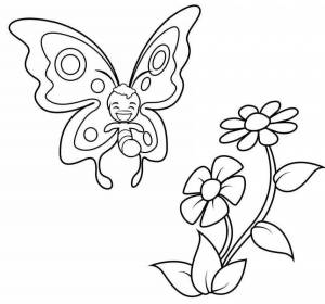 Раскраска для девочек бабочки #30 #61905