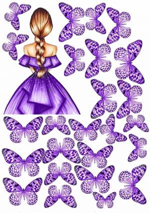 Раскраска для девочек бабочки #37 #61912