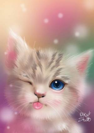 Раскраска для девочек котята #36 #62414