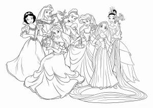 Раскраска для девочек принцессы в красивых платьях #8 #63036
