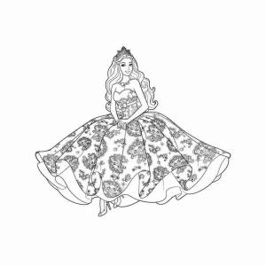 Раскраска для девочек принцессы в красивых платьях #12 #63040