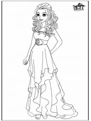 Раскраска для девочек принцессы в красивых платьях #18 #63046