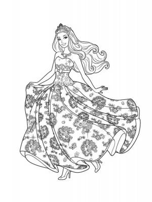 Раскраска для девочек принцессы в красивых платьях #19 #63047