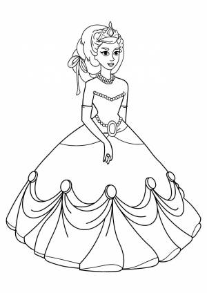Раскраска для девочек принцессы в красивых платьях #38 #63066