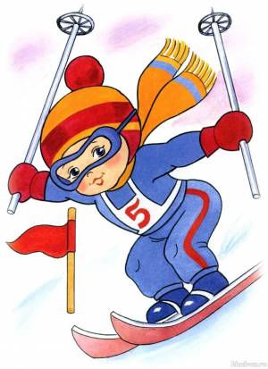 Раскраска для детей 3 4 лет зимние виды спорта #26 #64399