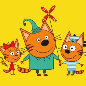 Раскраска для детей 3 4 лет три кота #3 #64627