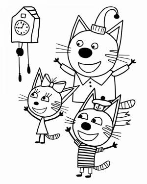 Раскраска для детей 3 4 лет три кота #8 #64632