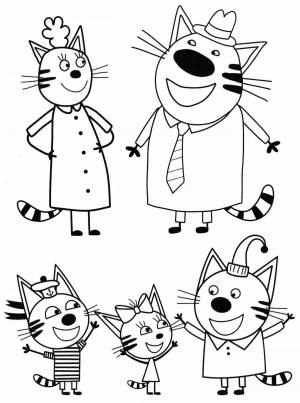 Раскраска для детей 3 4 лет три кота #36 #64660