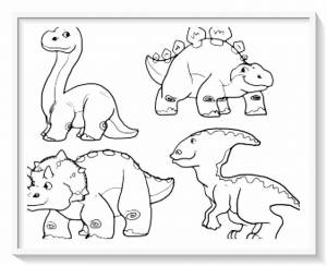 Раскраска для детей динозавры 3 4 лет #11 #66712