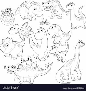 Раскраска для детей динозавры 3 4 лет #18 #66719