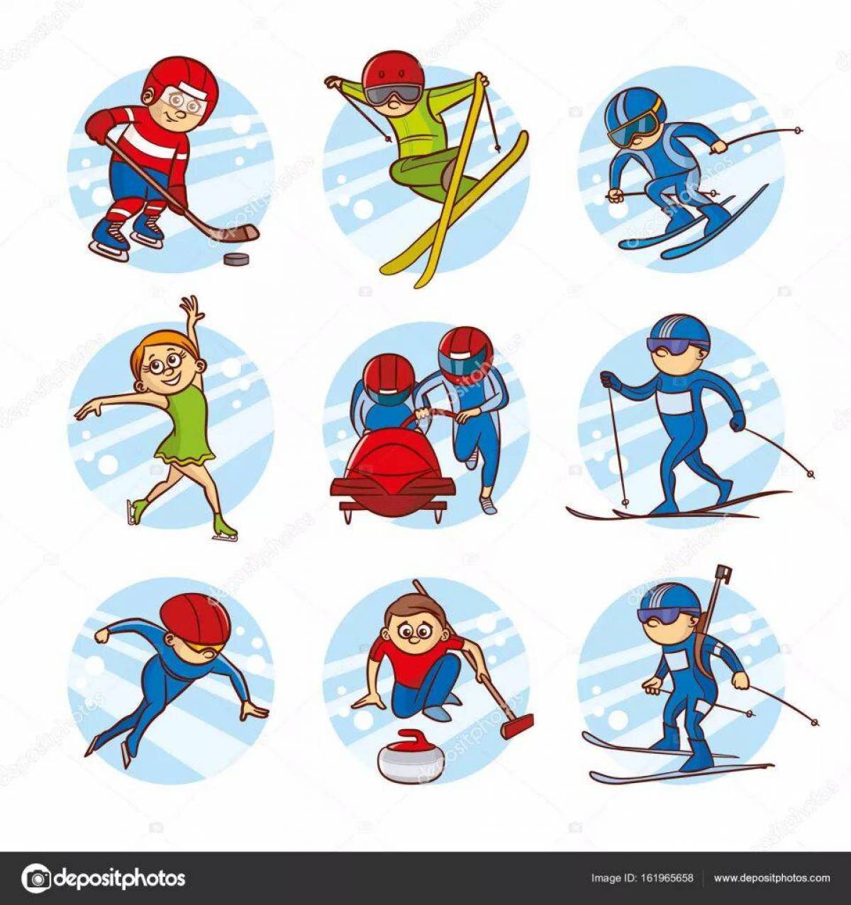 Для детей зимние виды спорта #3
