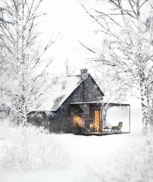 Раскраска дом зимний #15 #71395