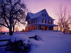 Раскраска дом зимний #22 #71402