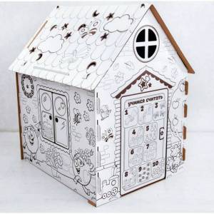 Раскраска домик картонный для детей #9 #72442