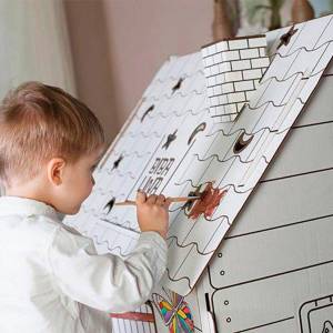 Раскраска домик картонный для детей #28 #72461