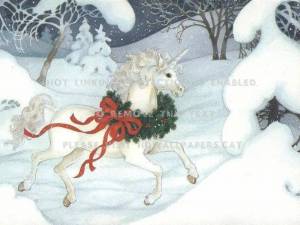 Раскраска единорог новогодний #6 #74697