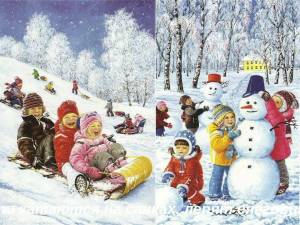 Раскраска зимние забавы для детей 4 5 лет #10 #4029