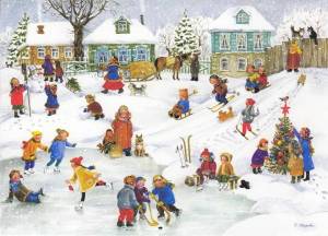 Раскраска зимние забавы для детей 4 5 лет #15 #4034
