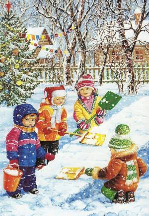 Раскраска зимние забавы для детей 4 5 лет #21 #4040