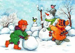 Раскраска зимние забавы для детей 4 5 лет #30 #4049