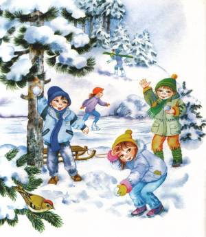 Раскраска зимние забавы для детей 4 5 лет #31 #4050