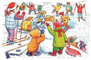 Раскраска зимние забавы для детей 6 7 лет #13 #4070