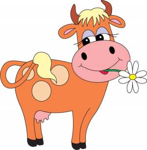 Раскраска корова для детей #10 #4686