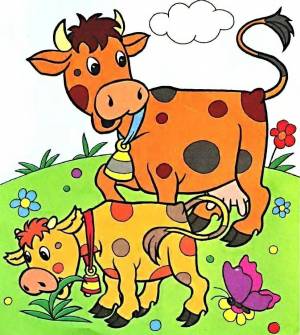 Раскраска корова для детей #24 #4700