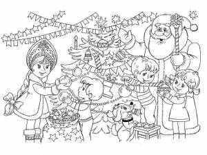 Раскраска новогодние для детей 6 7 лет #9 #7044