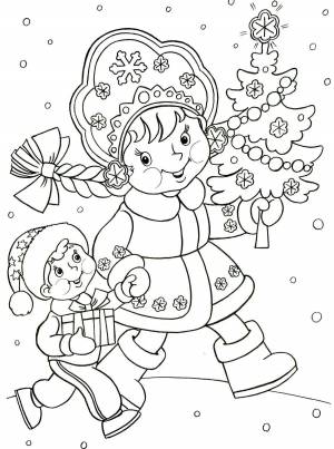 Раскраска новогодние для детей 6 7 лет #10 #7045