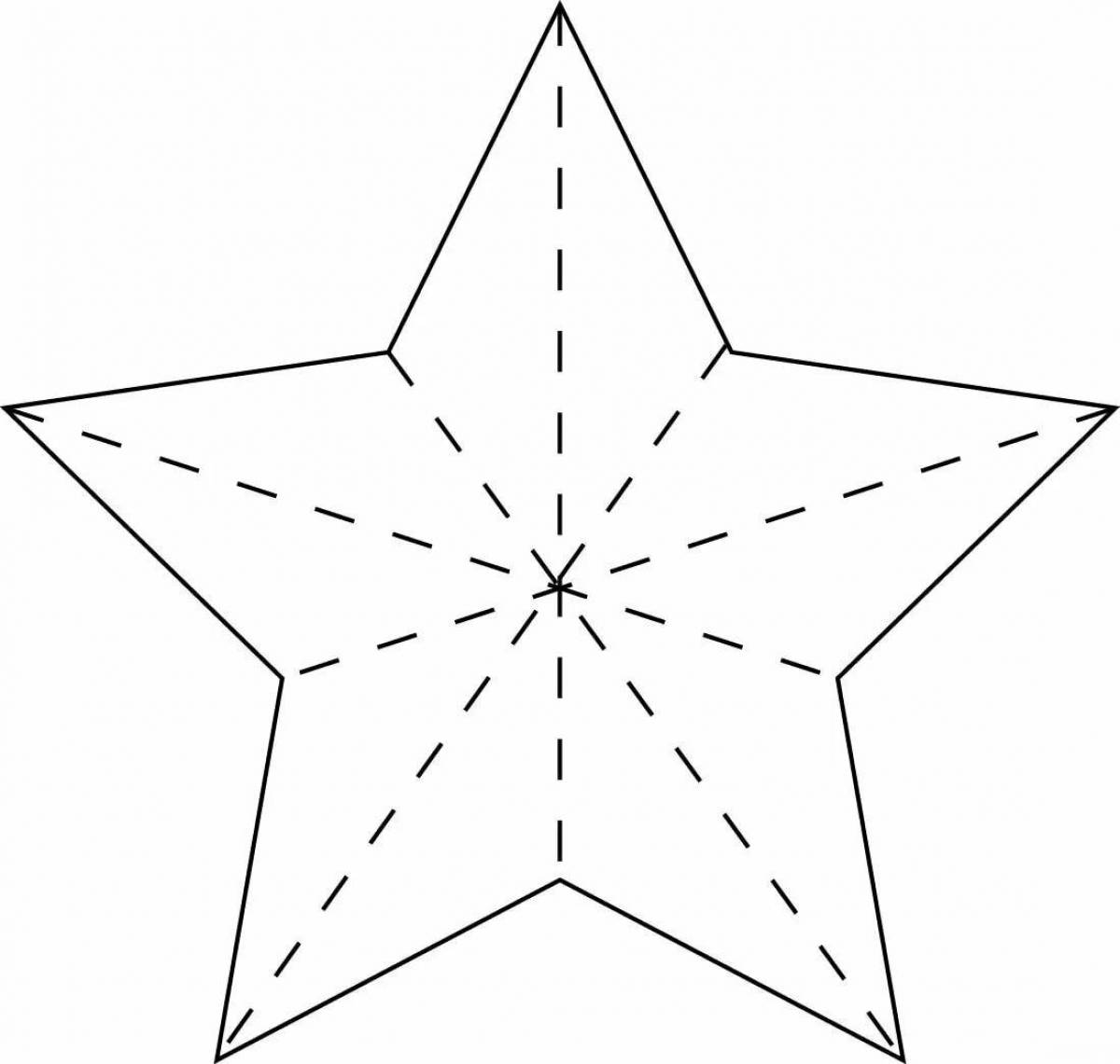 Звезда шаблон для вырезания к 9. Объемная пятиконечная звезда нарисовать. Шаблон пятиконечной звезды объемной. Звезда шаблон. Трафарет для вырезания звезд.