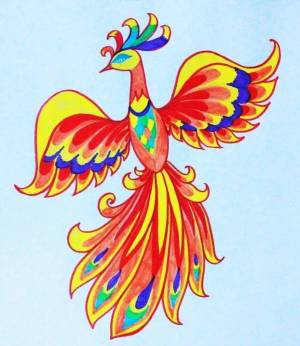 Раскраска жар птица для детей #4 #76341