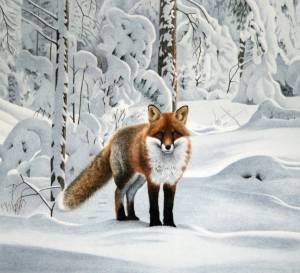 Раскраска животные зимой в лесу для детей #11 #76992