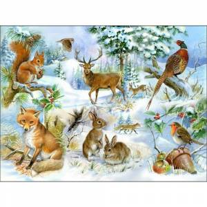 Раскраска животные зимой в лесу для детей #23 #77004