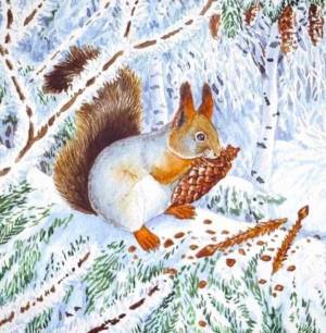 Раскраска животные зимой в лесу для детей #25 #77006