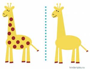 Раскраска жираф для детей 3 4 лет #9 #77557
