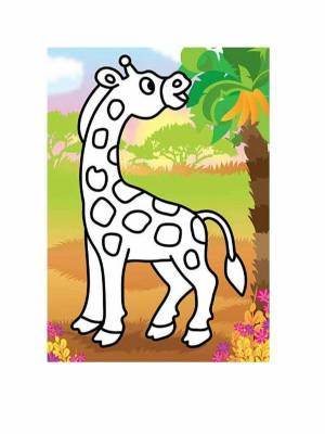 Раскраска жираф для детей 3 4 лет #12 #77560