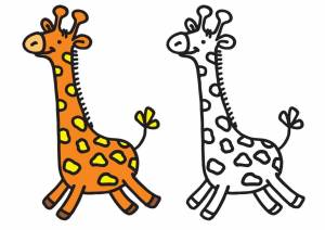 Раскраска жираф для детей 3 4 лет #13 #77561