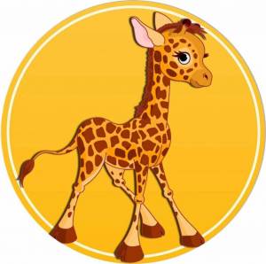 Раскраска жираф для детей 3 4 лет #25 #77573