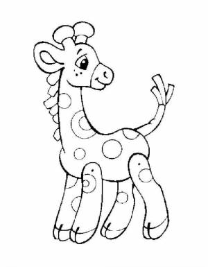 Раскраска жираф для детей 3 4 лет #28 #77576