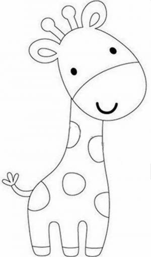 Раскраска жираф для детей 3 4 лет #33 #77581