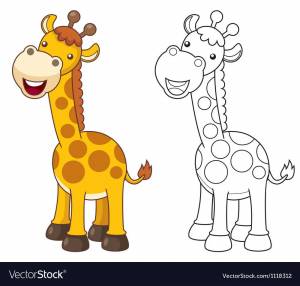 Раскраска жираф для детей 4 5 лет #9 #77596