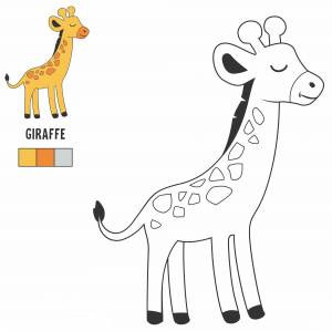 Раскраска жираф для детей 4 5 лет #12 #77599