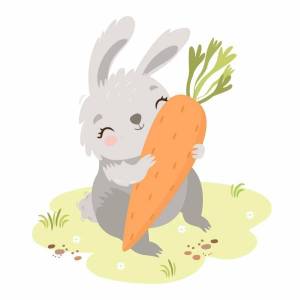 Раскраска зайка с морковкой #2 #78113