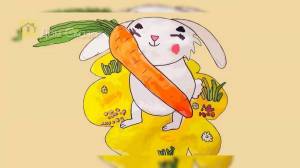 Раскраска зайка с морковкой #8 #78119