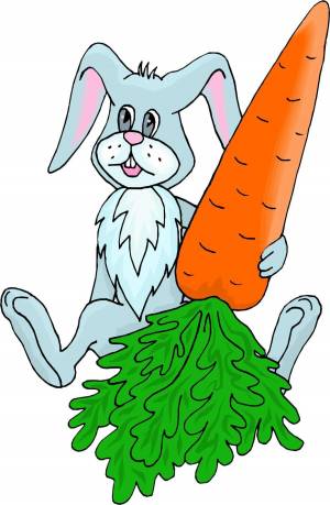 Раскраска зайка с морковкой #10 #78121